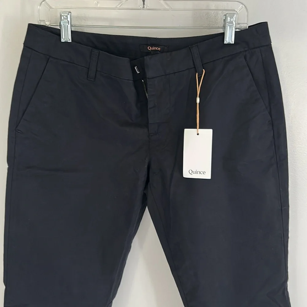 Quince Organic Stretch Cotton Girlfriend Chino Pants Black - Picture 4 of 9